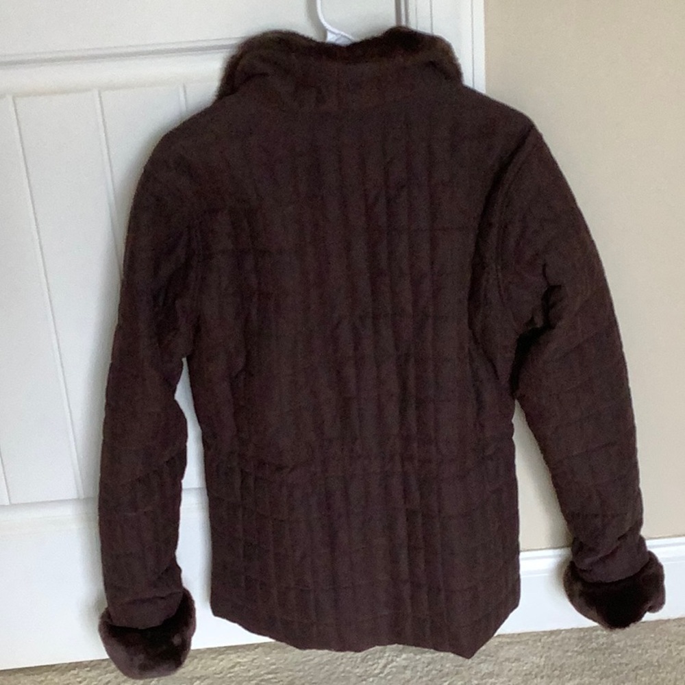 Cherokee Dark Chocolate Brown Quilted Jacket - Si… - image 3